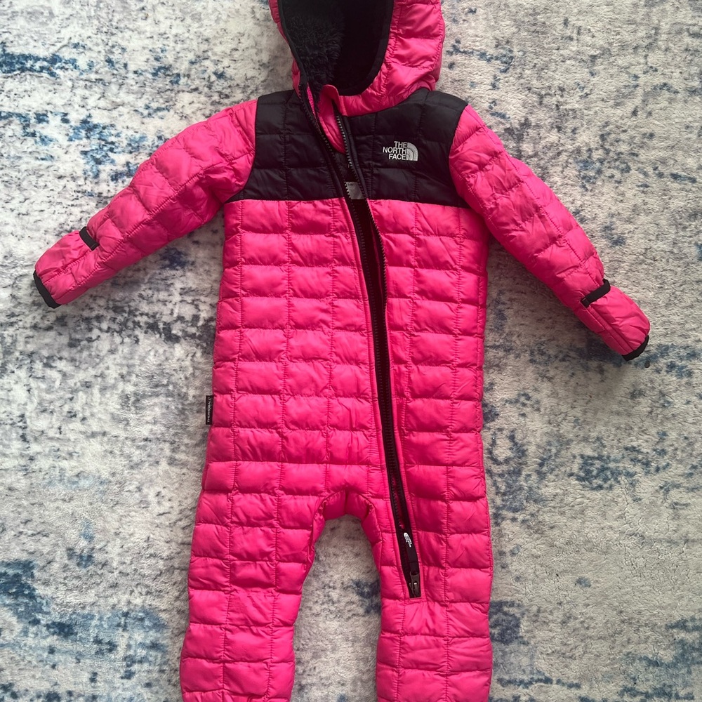 The North Face Kids Pink One Piece Snowsuit
